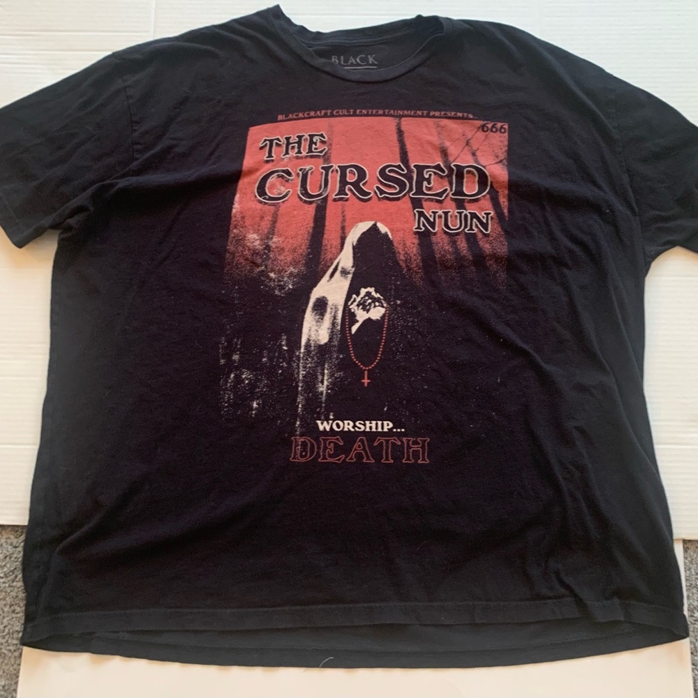 Black Craft The Cursed Nun Worship Death Cult Goth Blk Tee Shirt Sz 4X Halloween